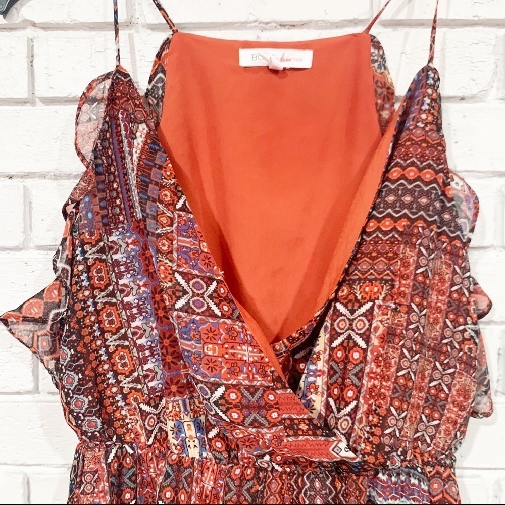 BCBGeneration Printed Patchwork Boho Romper‎ - image 3